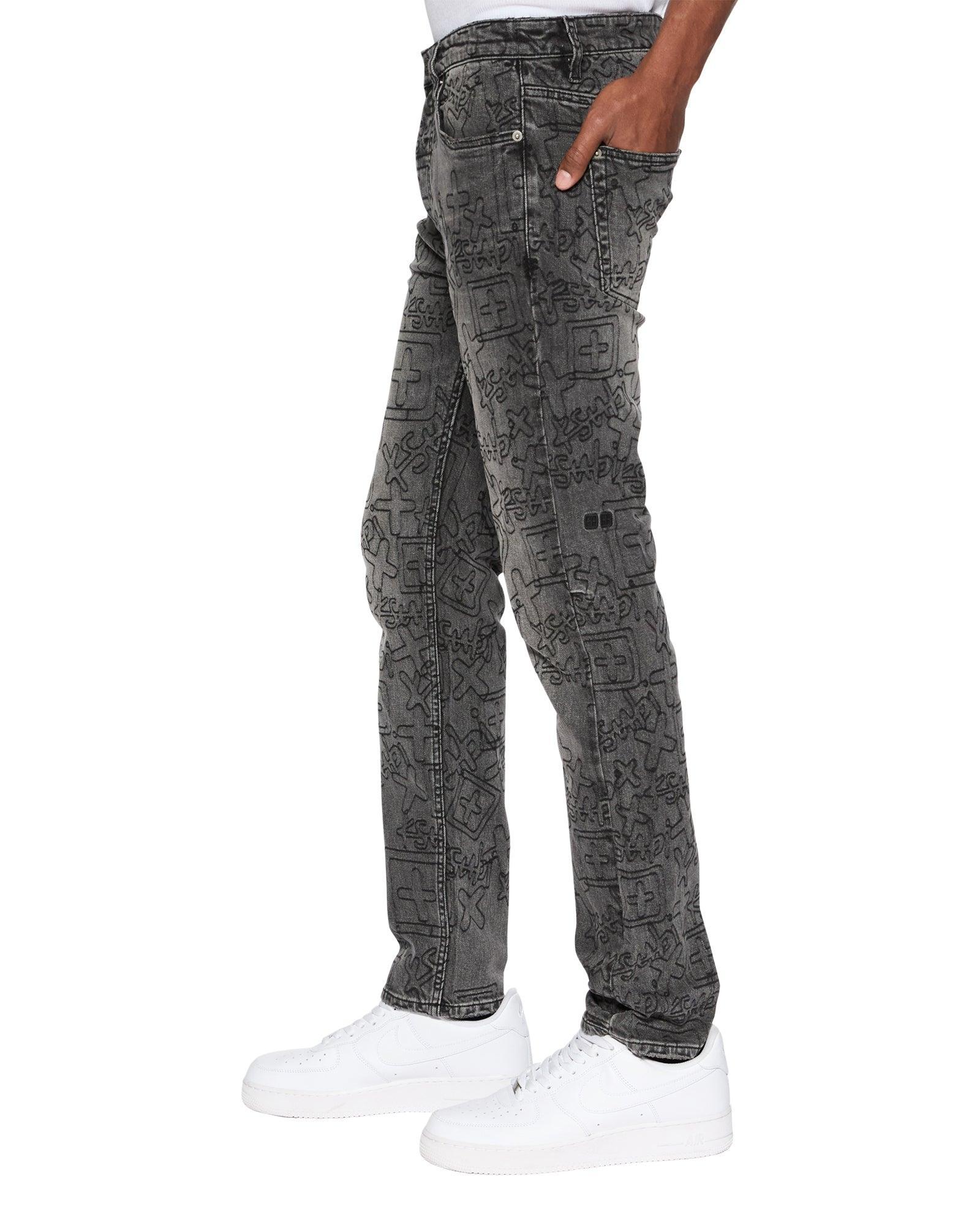 BOX KNIT CREW WASHED BLACK Male Product Image