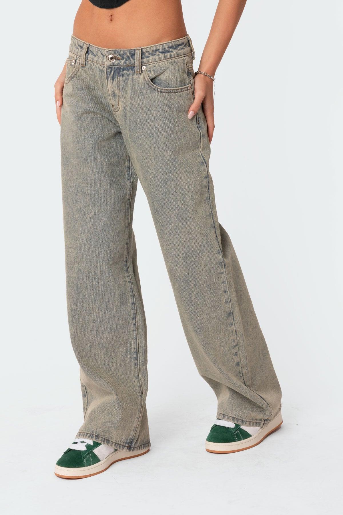 Magda Low Rise Acid Wash Jeans Product Image