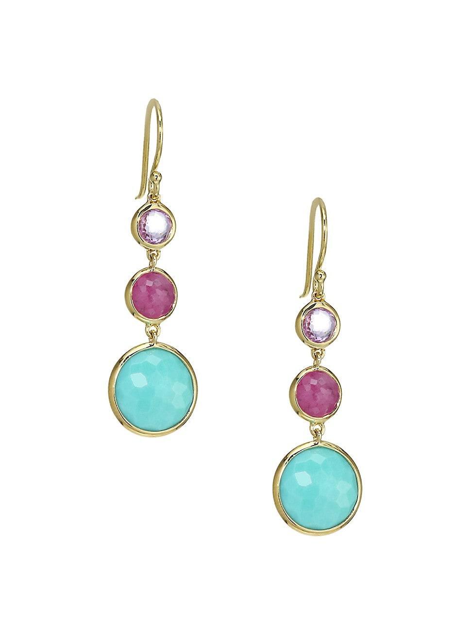 Womens Lollipop Lollitini 18K Yellow Gold & Multi-Stone Triple-Drop Earrings Product Image