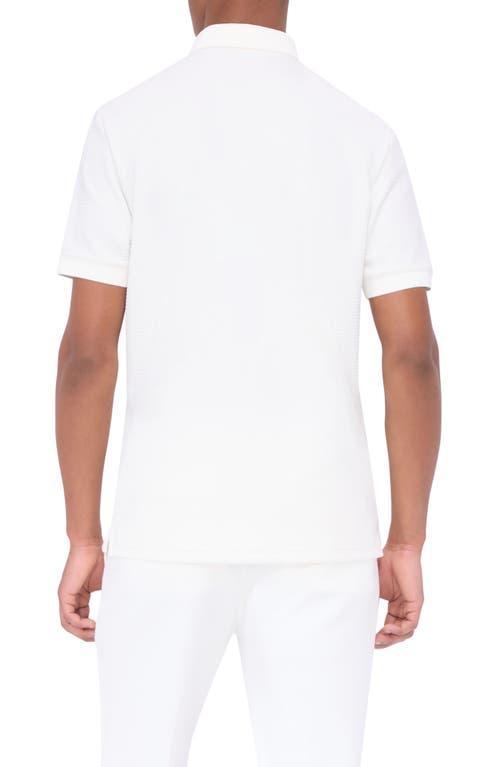 BUGATCHI Textured Polo In Chalk Product Image