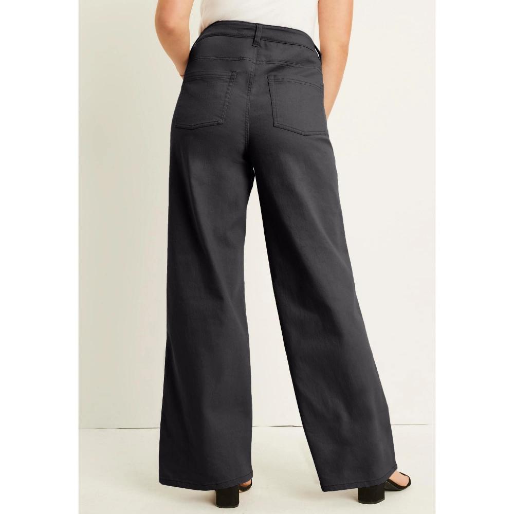 June + Vie by Roaman's Women's Plus Size June Fit Wide-Leg Jeans - 20 W, Grey Product Image