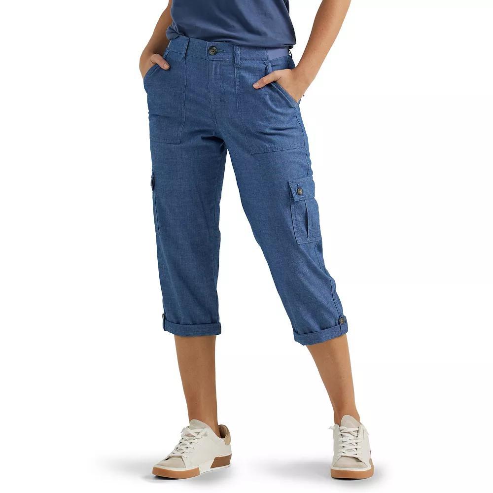 Women's Lee® Flex-To-Go Cargo Capri Pants, Size: 6, Chambray Product Image