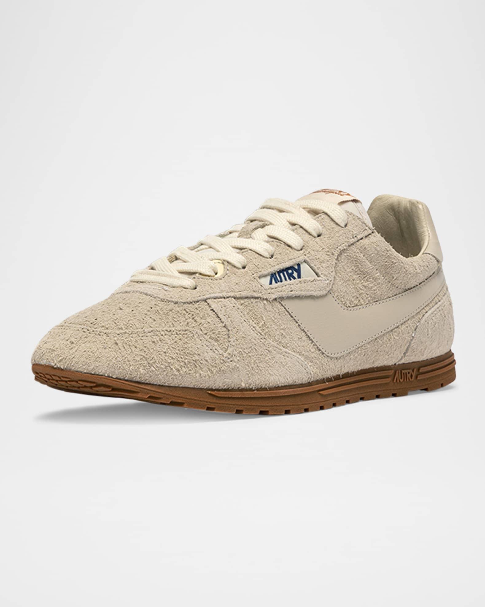 Windspin Tonal Sneakers in Suede and Leather Product Image