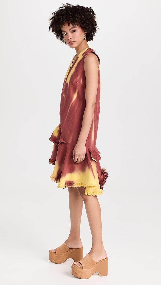 Marques Almeida Drill Tie Dye V Neck Dress | Shopbop Product Image