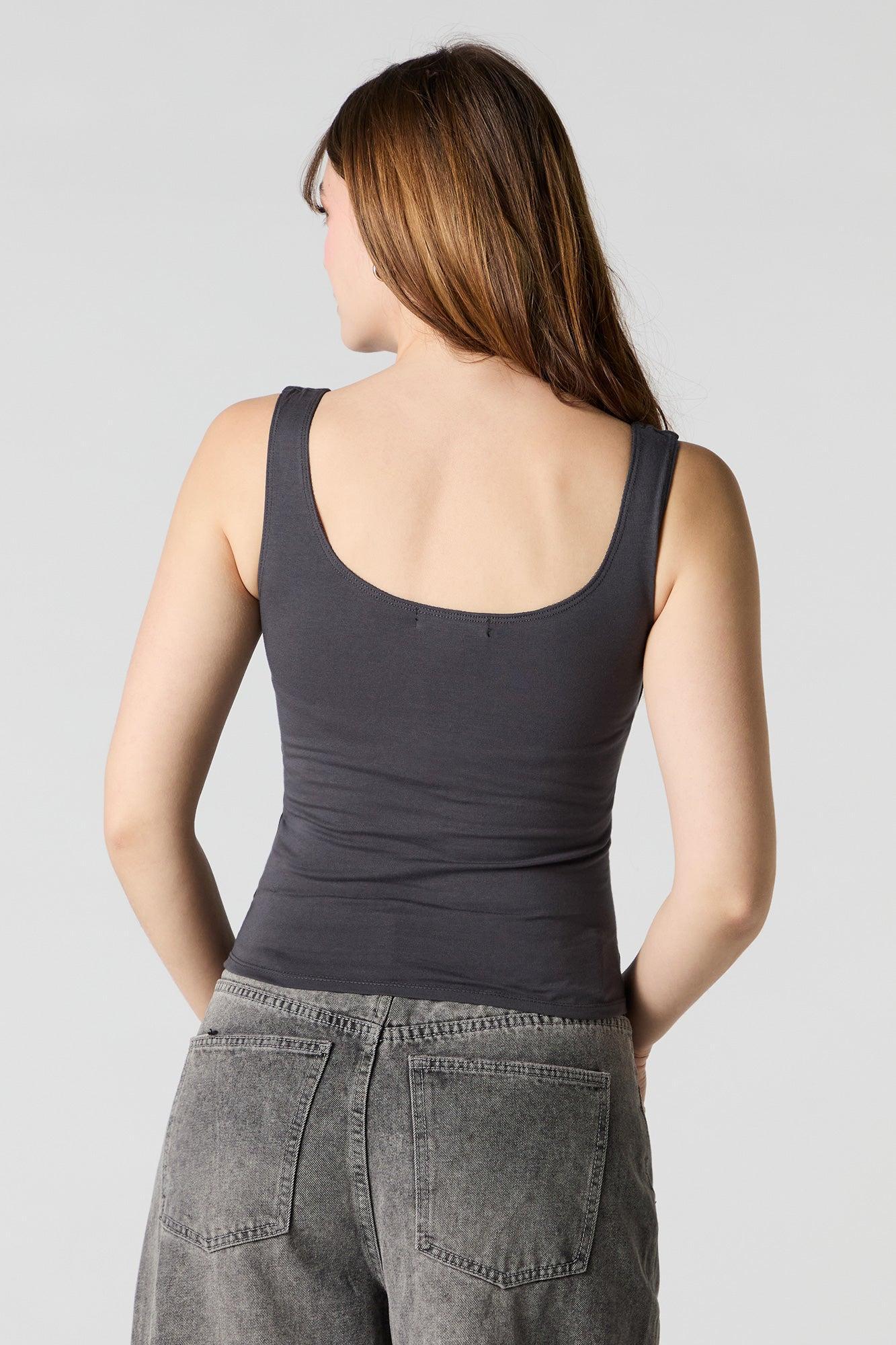 Solid Scoop Neck Tank Female Product Image