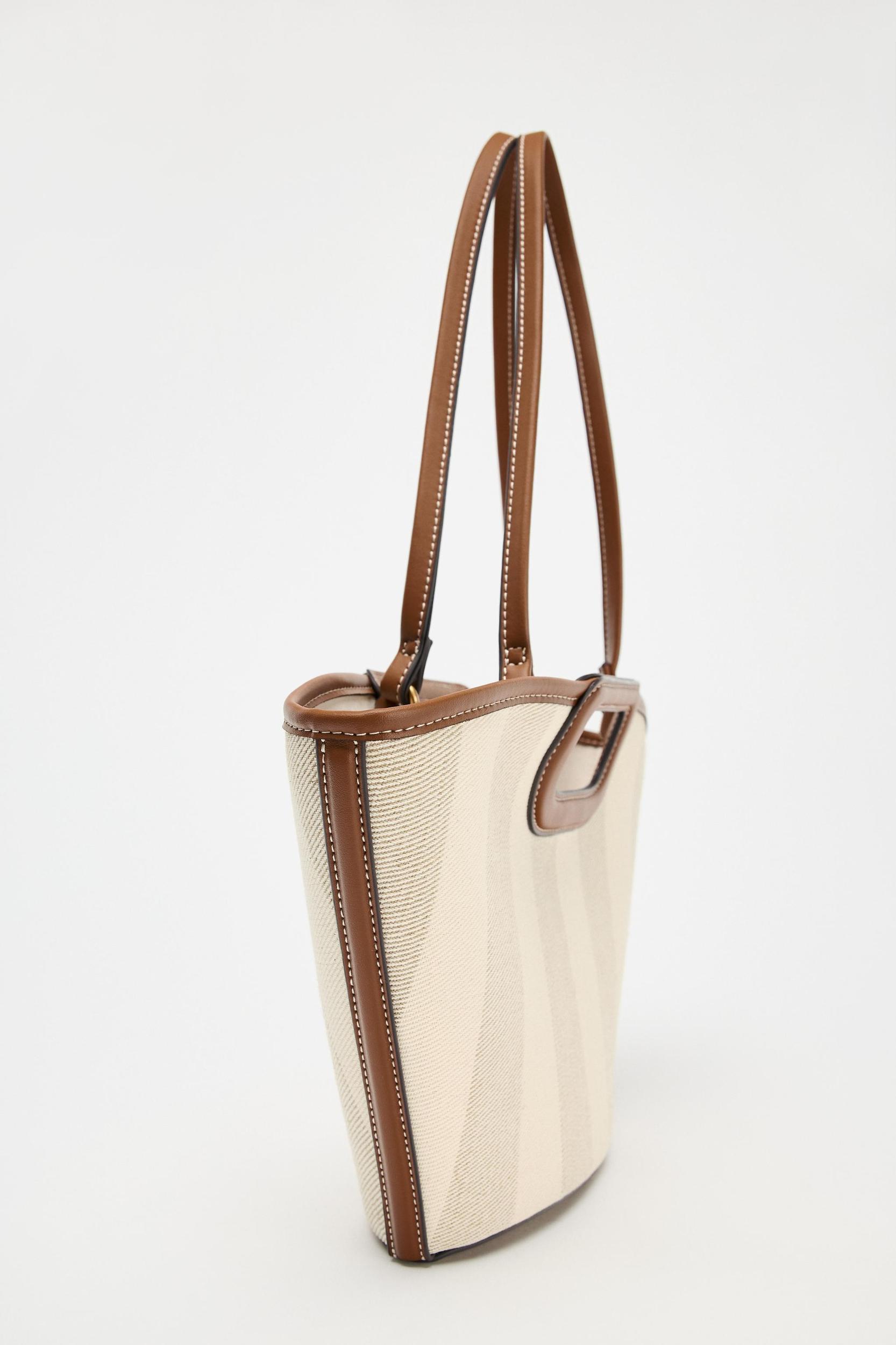 CANVAS TOPSTITCHED SHOPPER BAG Product Image