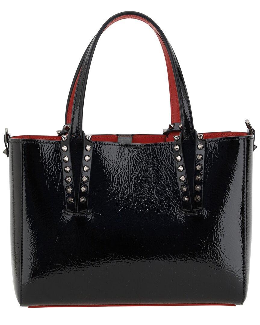 CHRISTIAN LOUBOUTIN Cabata Mini Patent Tote In Black Product Image