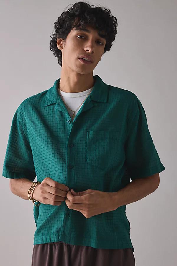 Standard Cloth Liam Textured Grid Shirt Top Mens at Urban Outfitters Product Image