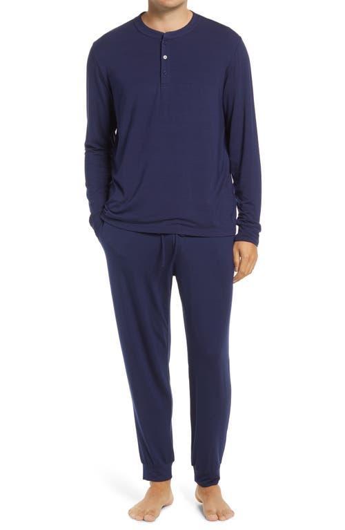 Eberjey Henry Long PJ Set Coastal Blue S Product Image
