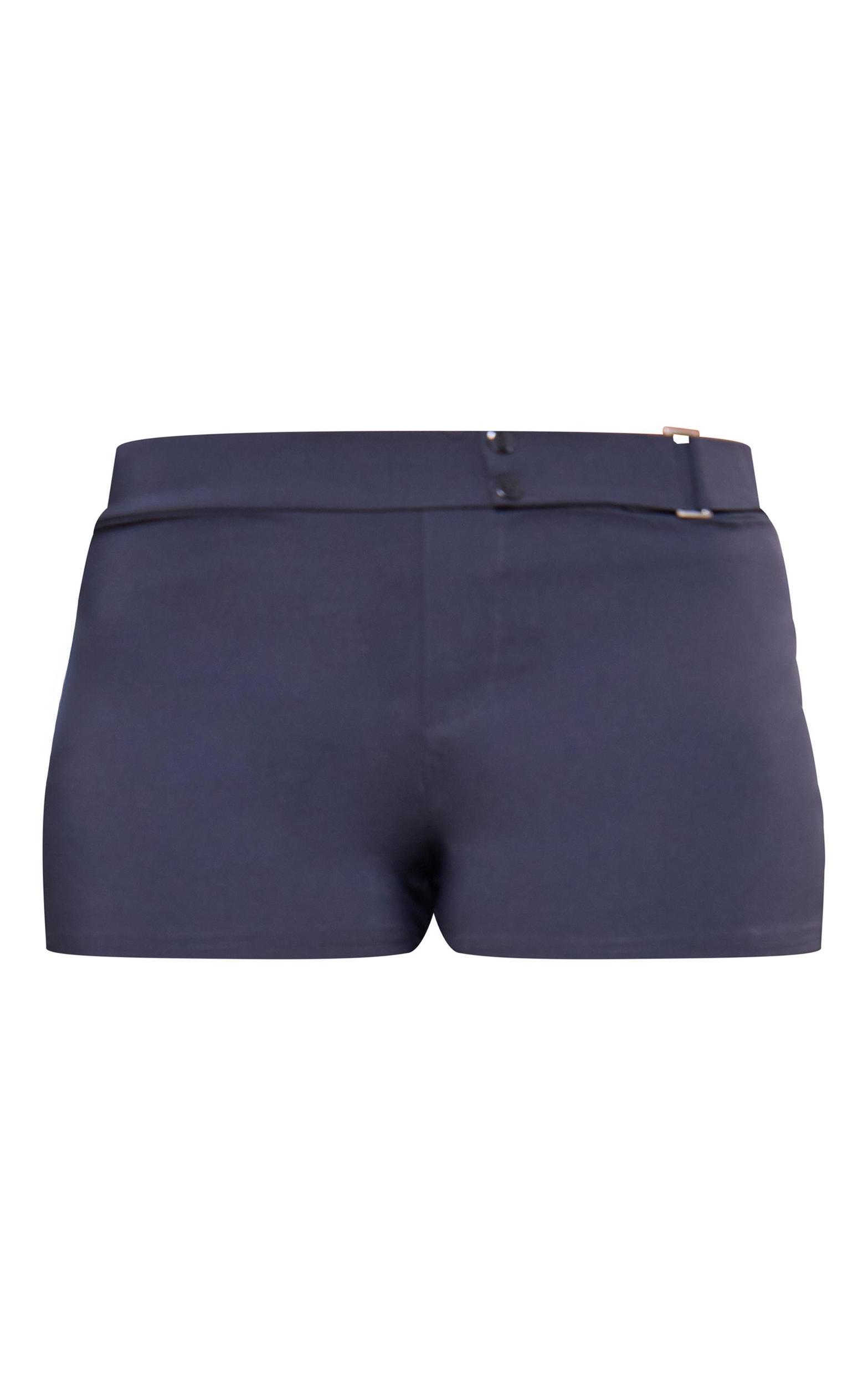 Charcoal Grey Stretch Woven Tailored Hot Pants Product Image