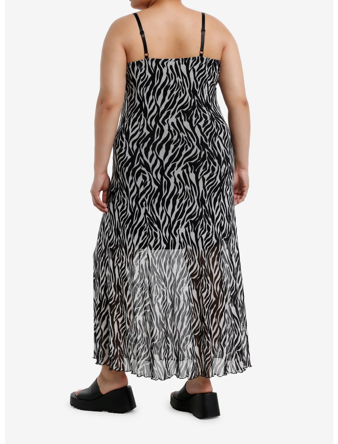 Zebra Print Slip Maxi Dress Plus Size Product Image