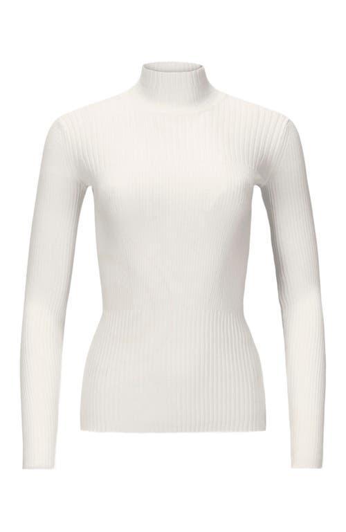 Hope & Henry Women's Mock Neck Rib Knit Sweater in Soft White Structured Rib at Nordstrom, Size Small Product Image