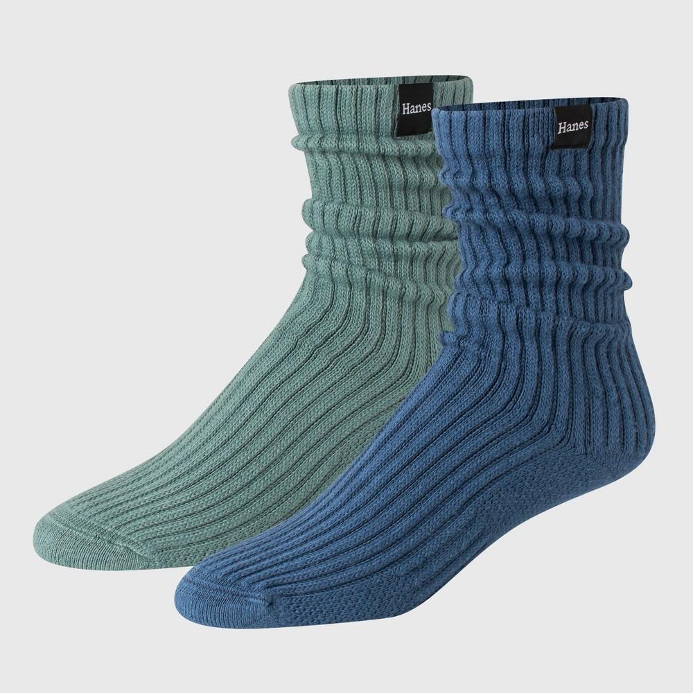 Hanes Originals Premium Mens SuperSoft Slouch Crew Socks 2pk 6-12: Lightweight, Arch Support, 4-Way Stretch Product Image