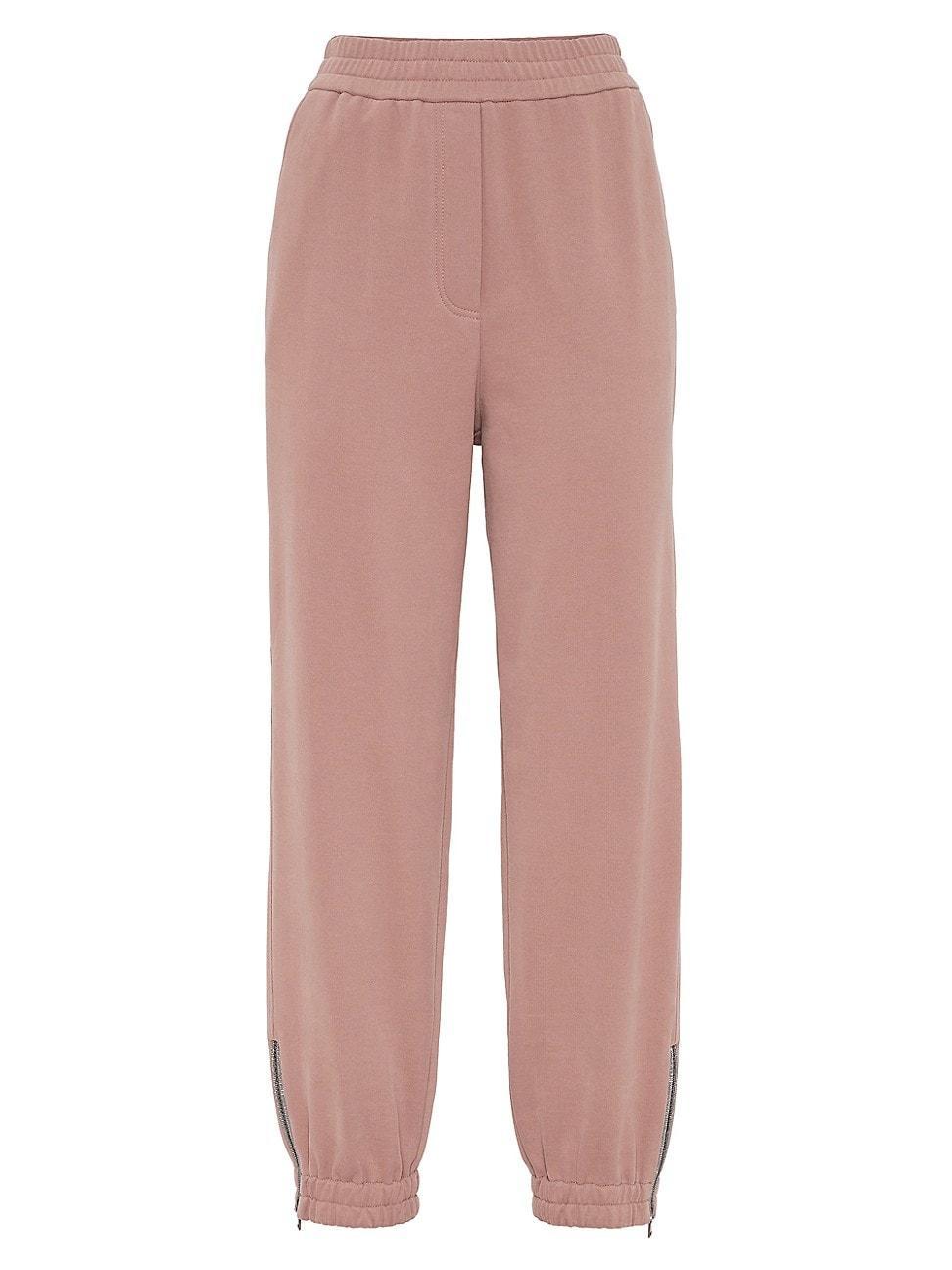 Womens Cotton Smooth French Terry Track Trousers Product Image