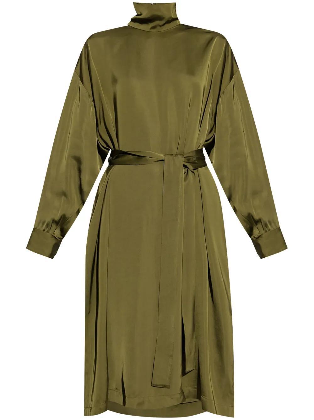 FABIANA FILIPPI Stand-up Collar Dress In Green Product Image