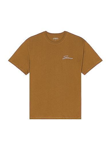 SATURDAYS NYC Signature Standard Tee in Brown Product Image