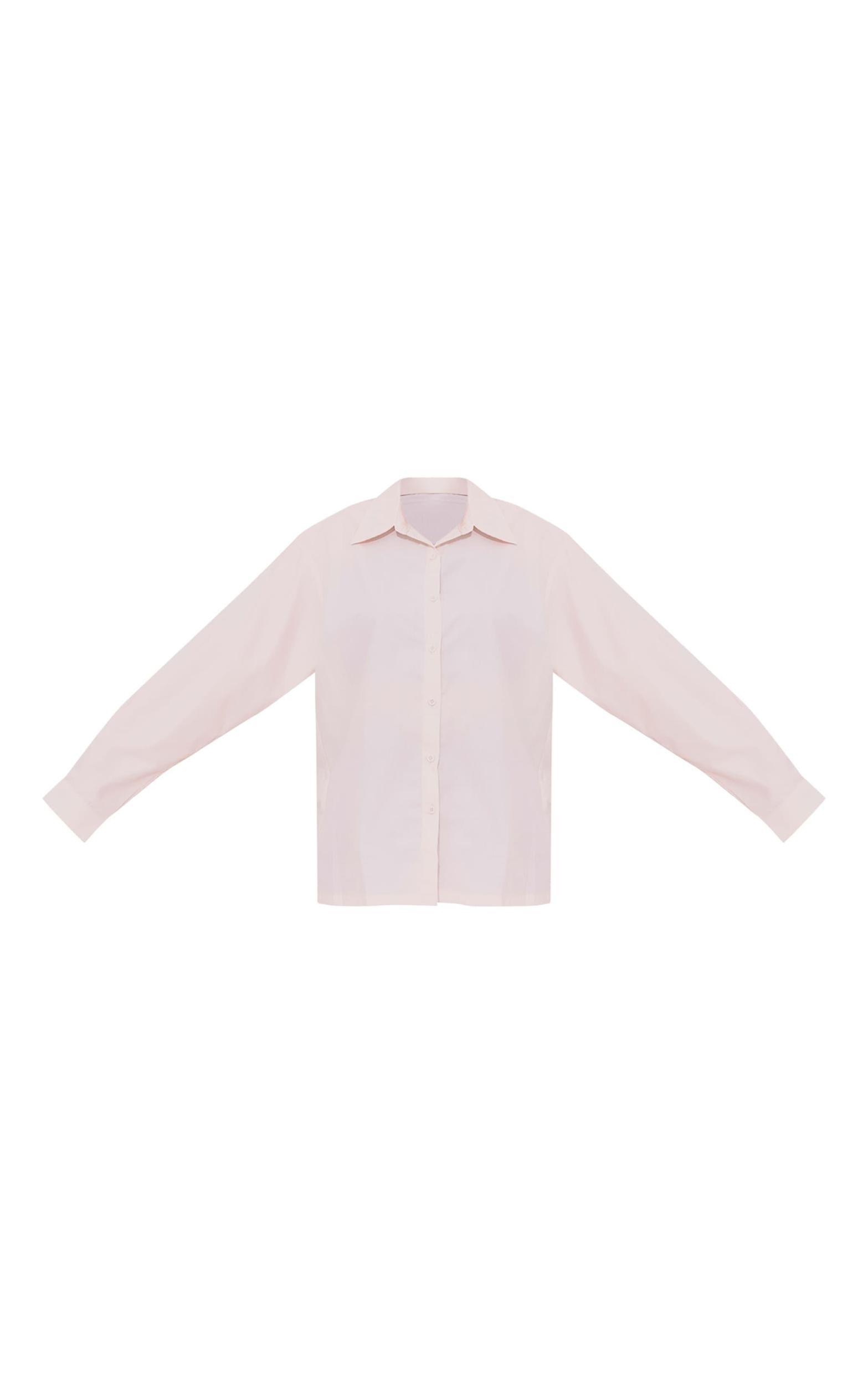 Beige Cotton Oversized Fit Shirt Product Image