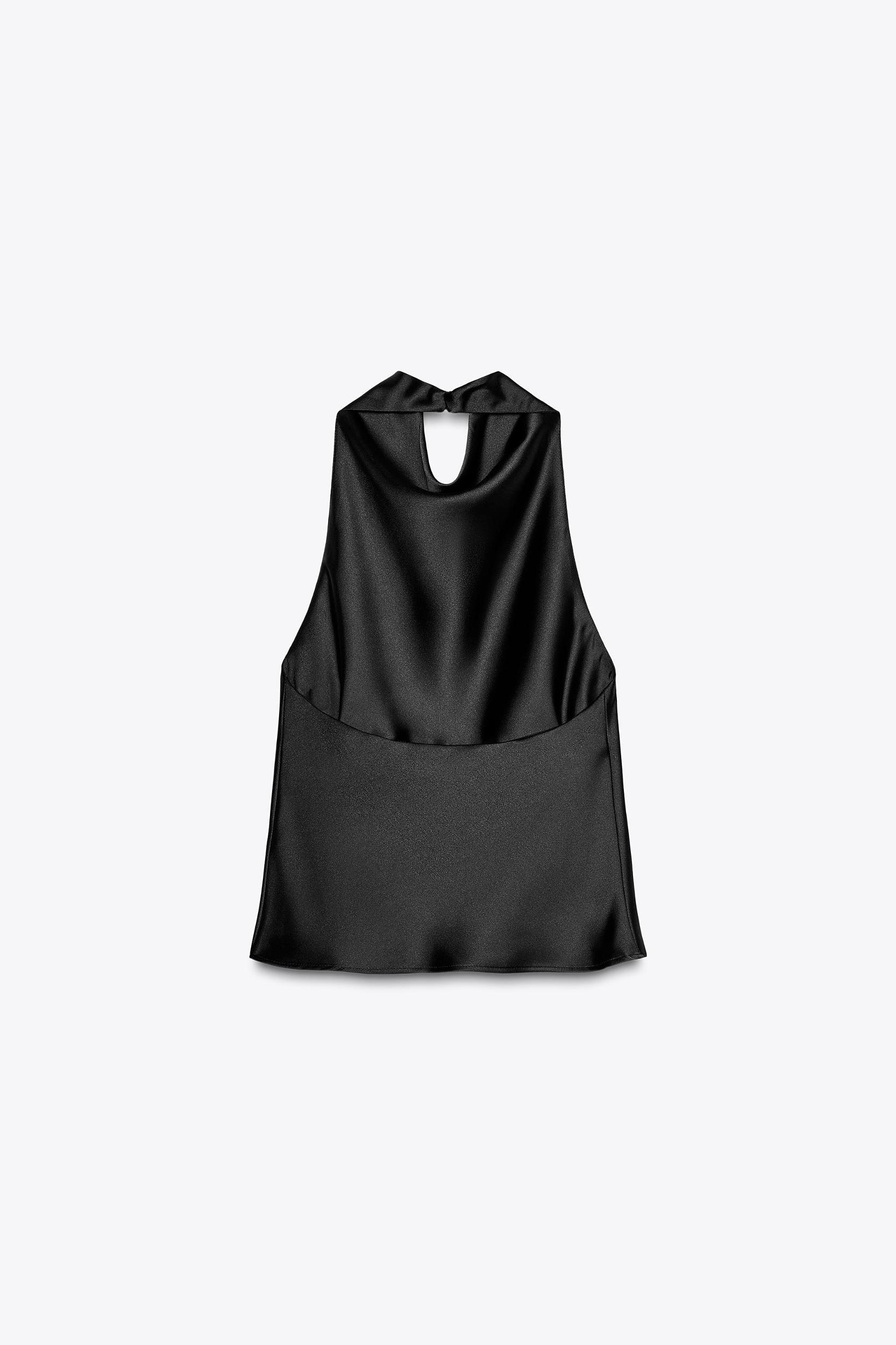 SATIN EFFECT HALTER TOP Product Image