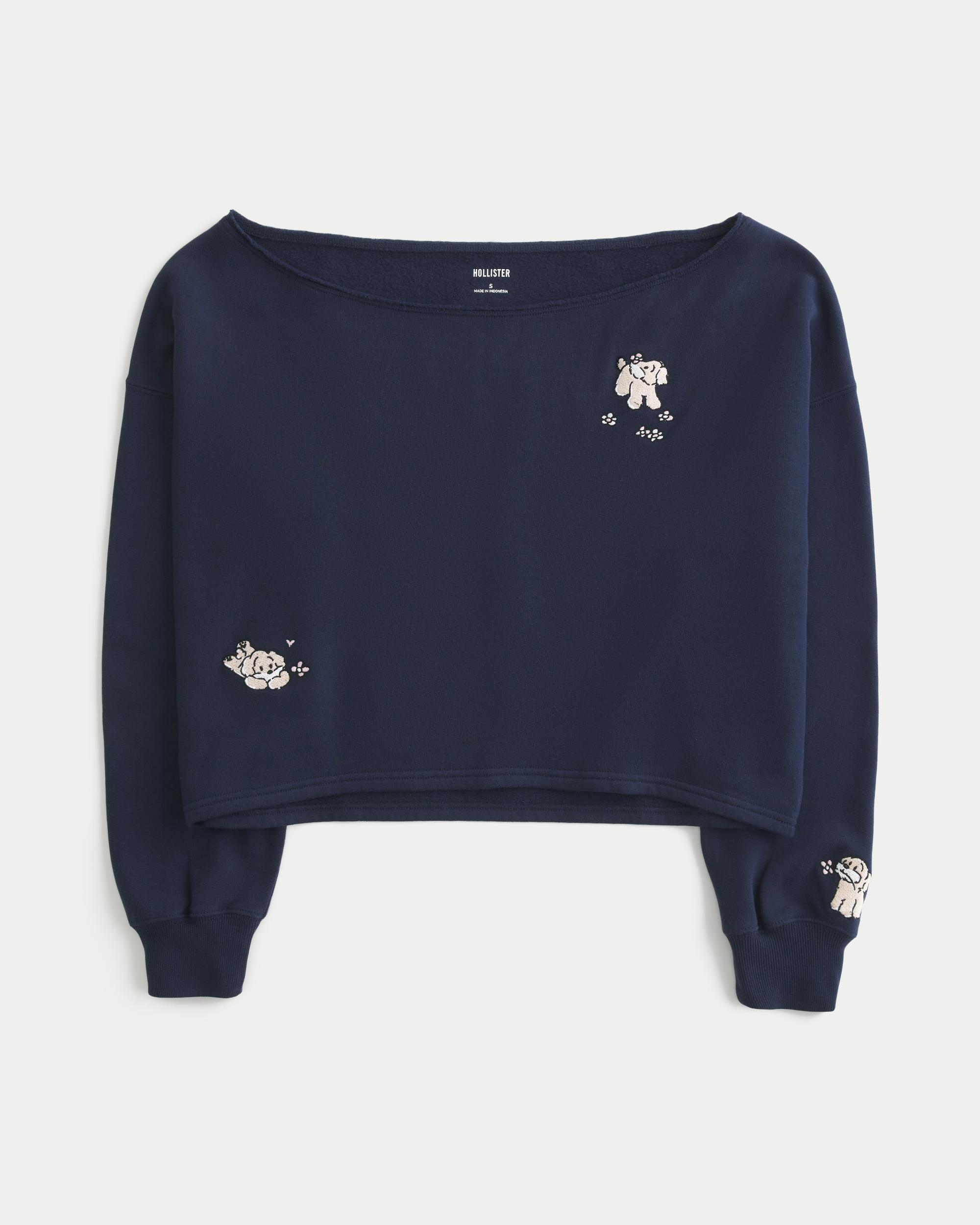 Easy Graphic Double Off-the-Shoulder Sweatshirt Product Image