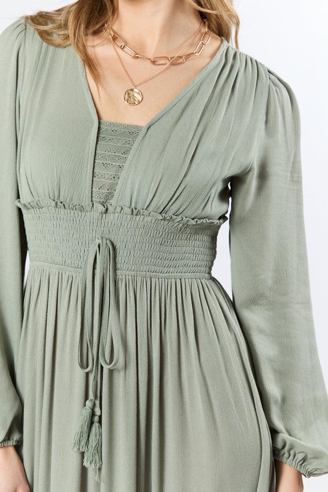Lucky To Have You Sage Maxi Dress SALE Product Image