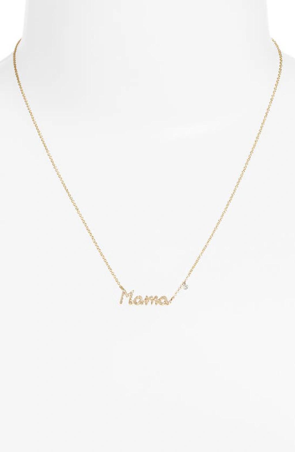 MEIRA T Mama Diamond Embellished Pendant Necklace In Gold Product Image