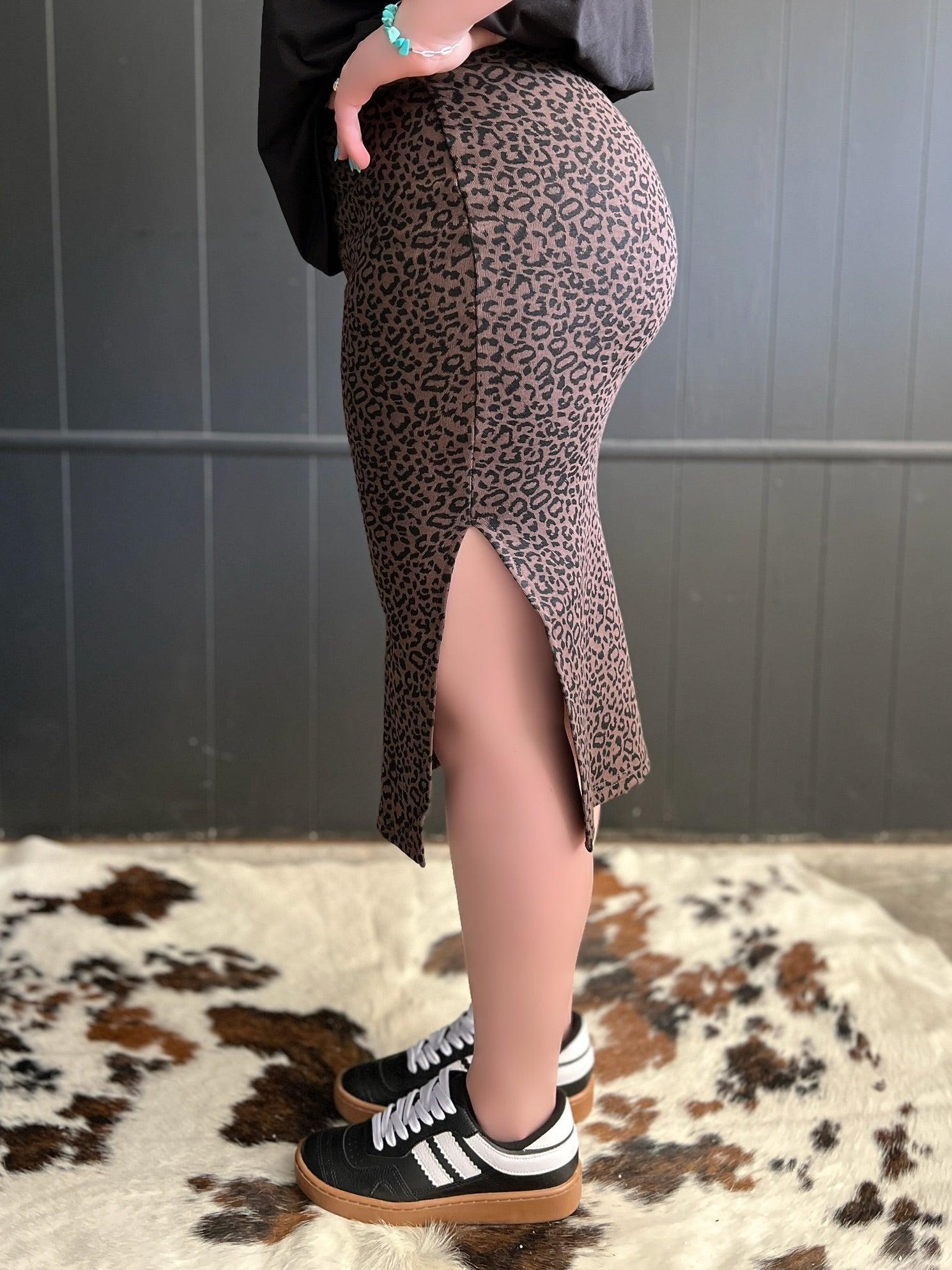 Leopard Midi Skirt - 2 Colors Product Image