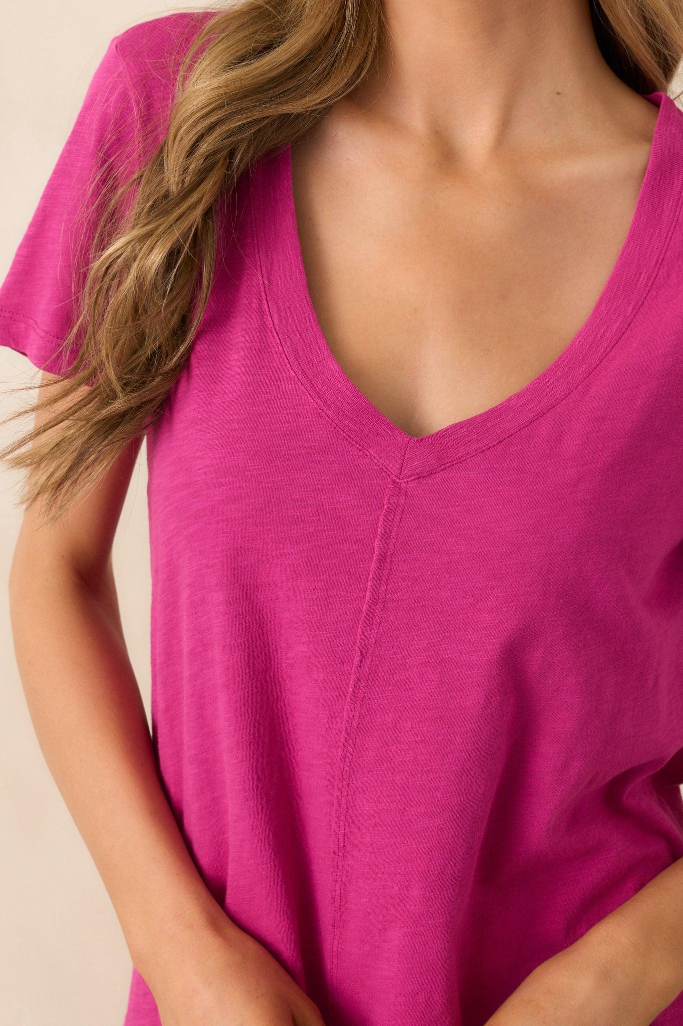 Z Supply Magenta Asher V-Neck Tee Product Image