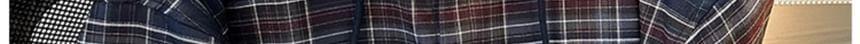 Long-Sleeve Plaid Hooded Shirt Product Image
