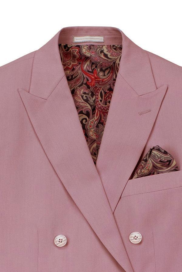 Lilac Slim Fit Double Breasted 2 Piece Suit with Flexible Elastic Waistband Product Image