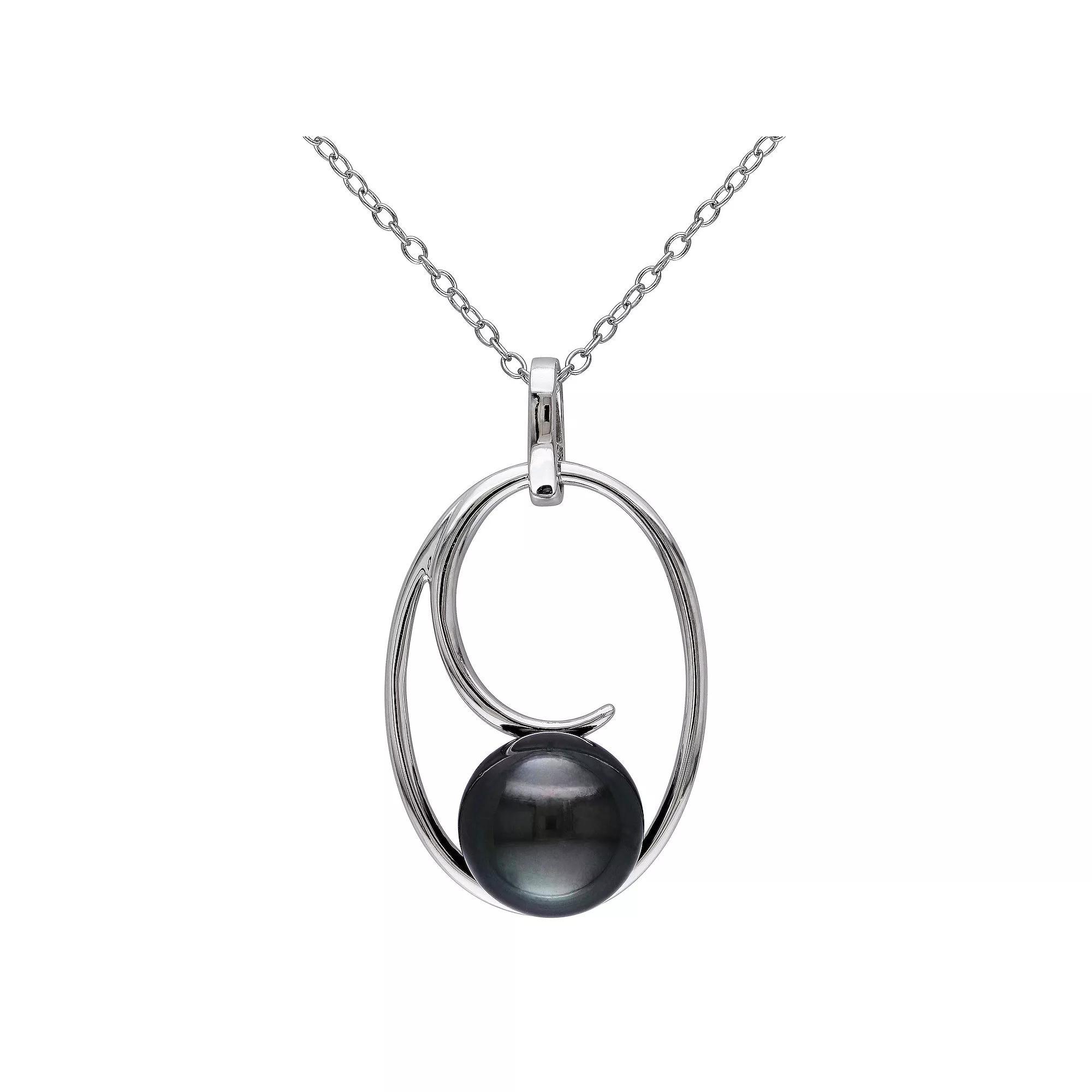 Stella Grace Sterling Silver Tahitian Cultured Pearl Pendant, Womens Product Image