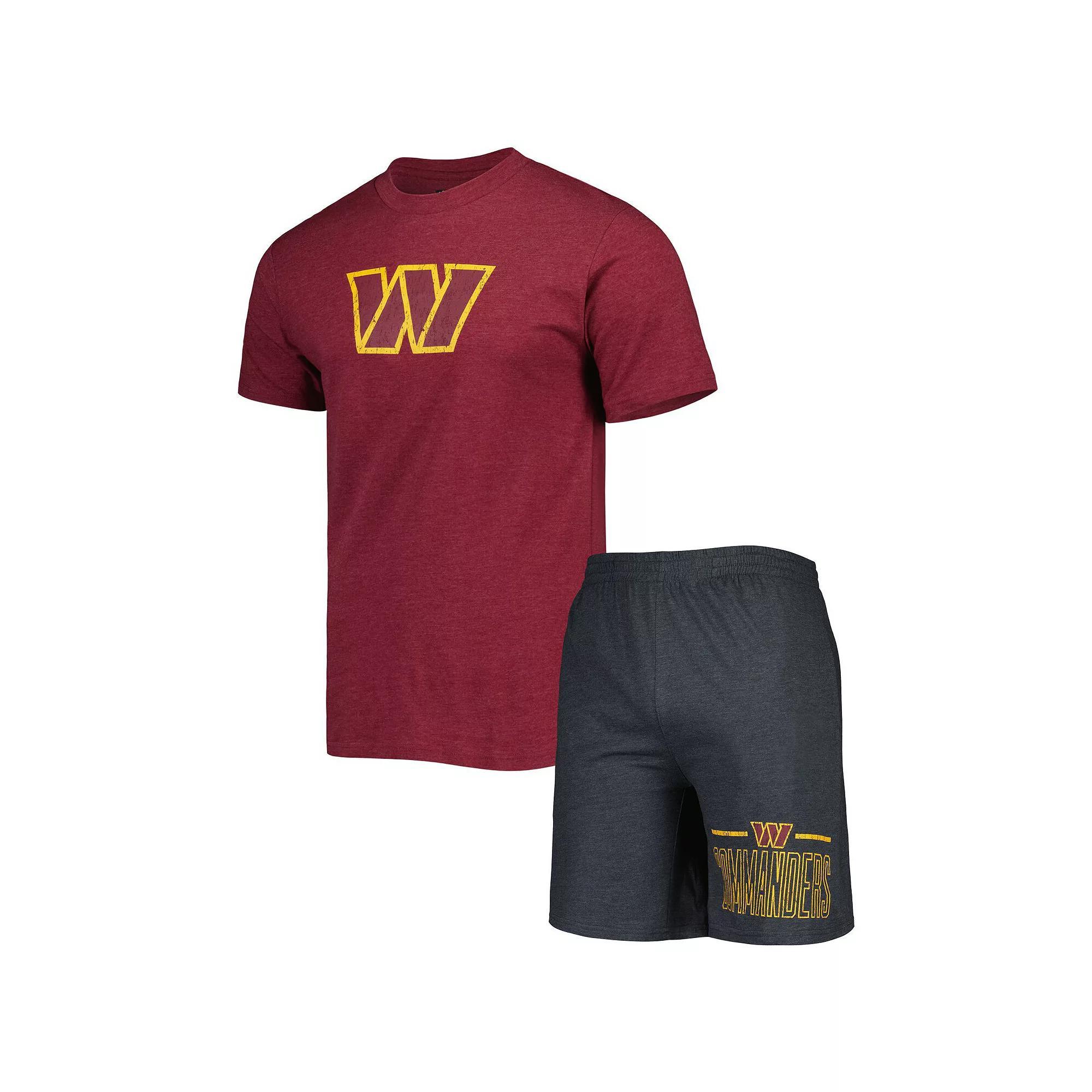 Men's Concepts Sport Burgundy/Charcoal Washington Commanders Meter T-Shirt & Shorts Sleep Set, Size: Medium, Wft Med Re Product Image