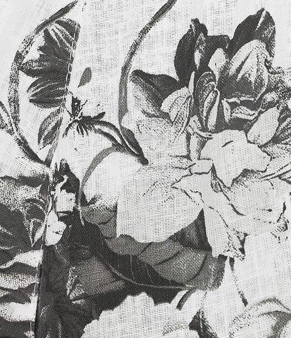 M Made in Italy Coordinating Floral Linen Blend Elastic Waist Wide Leg Pants Product Image