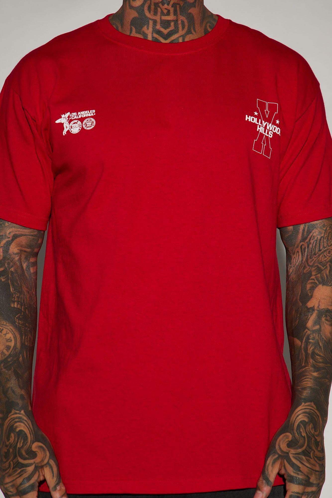 Hollywood Hills X Short Sleeve Tee - Red Product Image