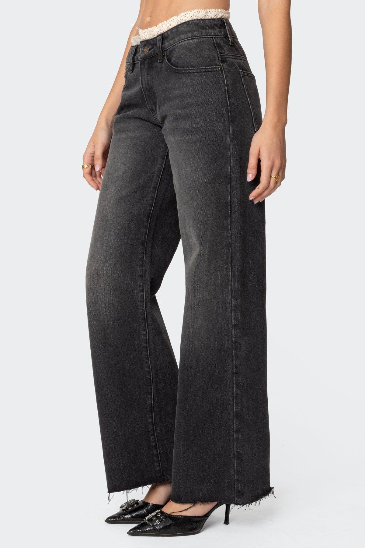 Karlie Lace Trim Jeans Product Image