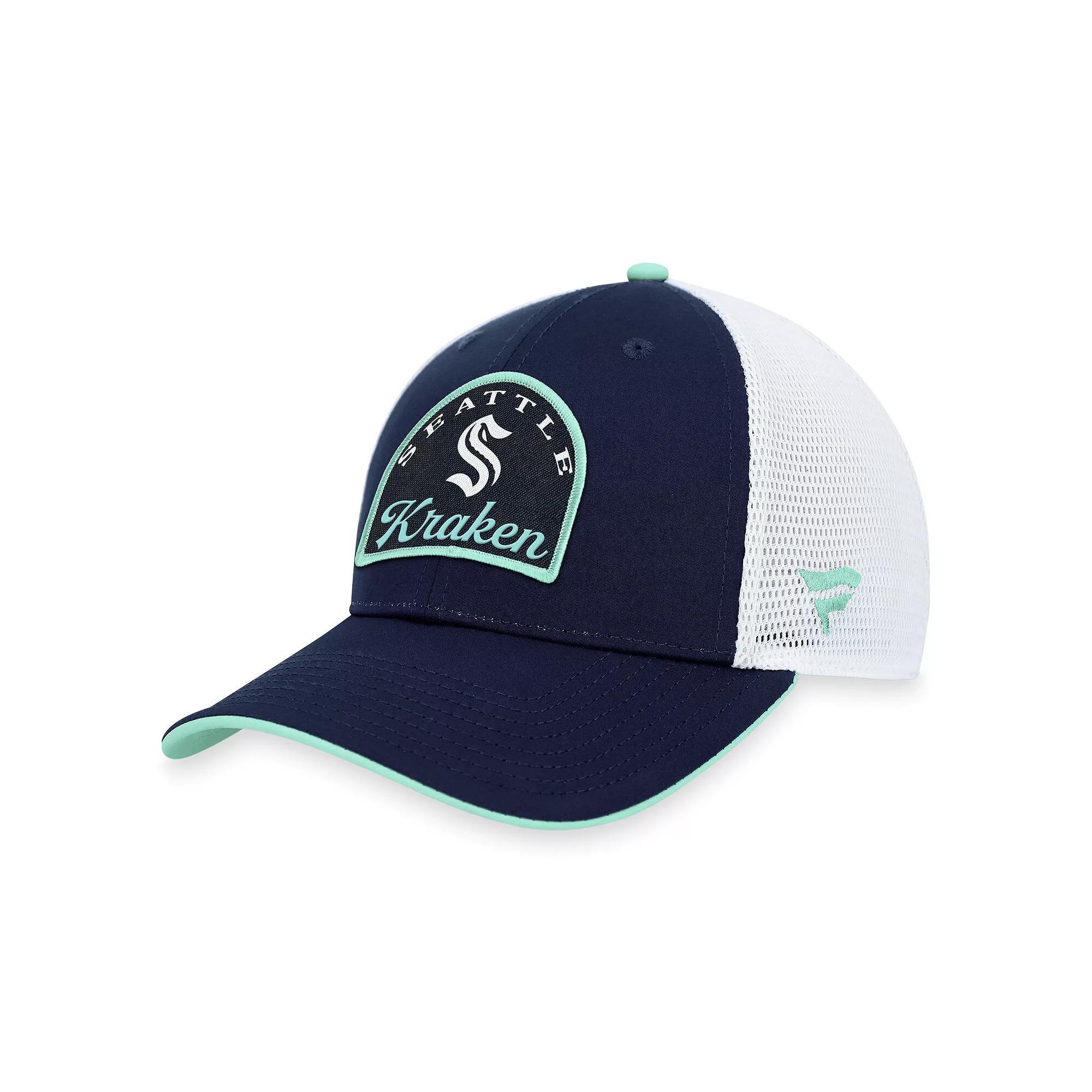 Men's Fanatics Branded Deep Sea Blue/White Seattle Kraken Fundamental Adjustable Hat, Krk Blue Product Image