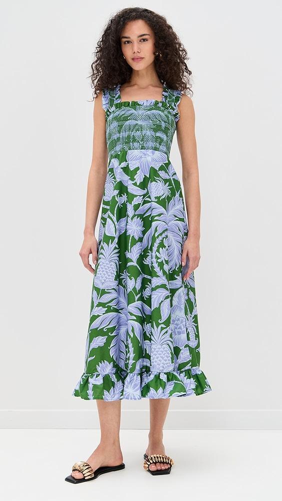 FARM Rio Tropical Swing Green Sleeveless Midi Dress | Shopbop Product Image