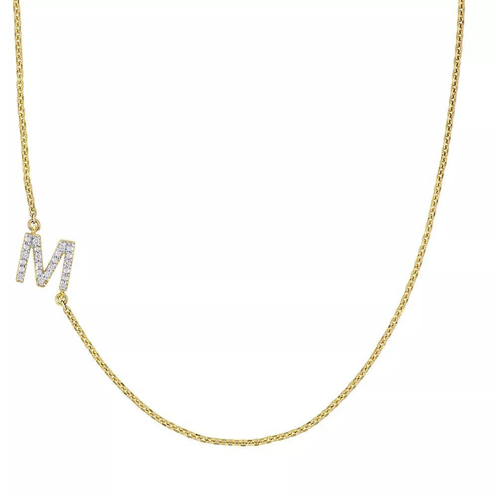 Stella Grace 14k Gold Diamond Accent Initial Necklace, Women's, Size: 18" Product Image