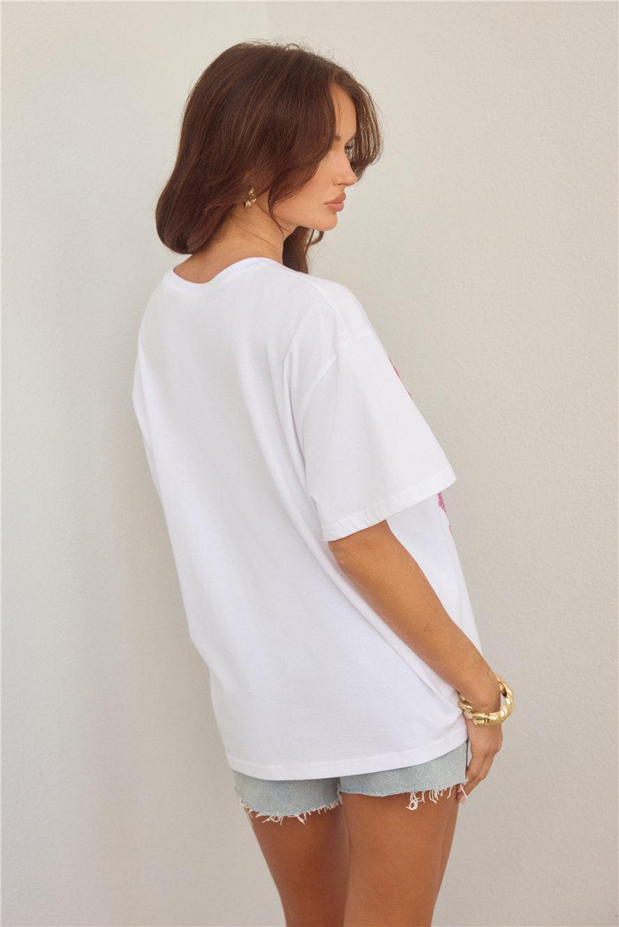 BASE Tropical Ibiza Oversized T-Shirt White Product Image