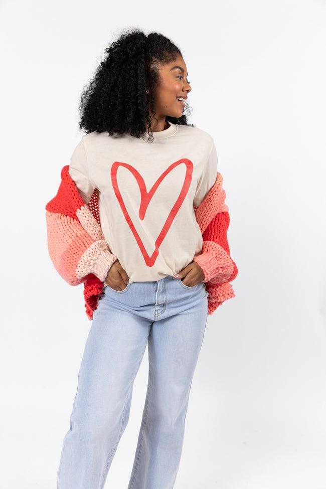 Heart Sketch Ivory Comfort Color Graphic Tee Product Image