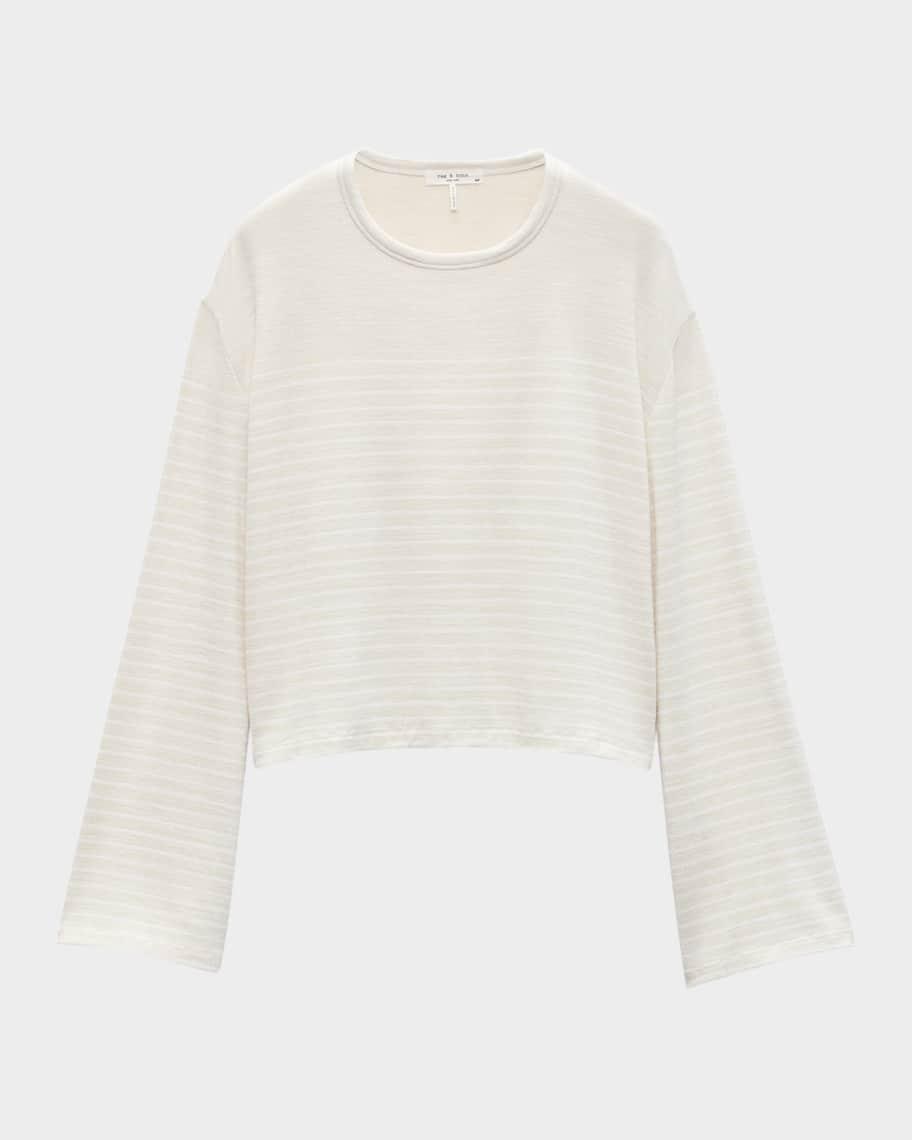 The Knit Stripe Boxy Long-Sleeve Tee Product Image