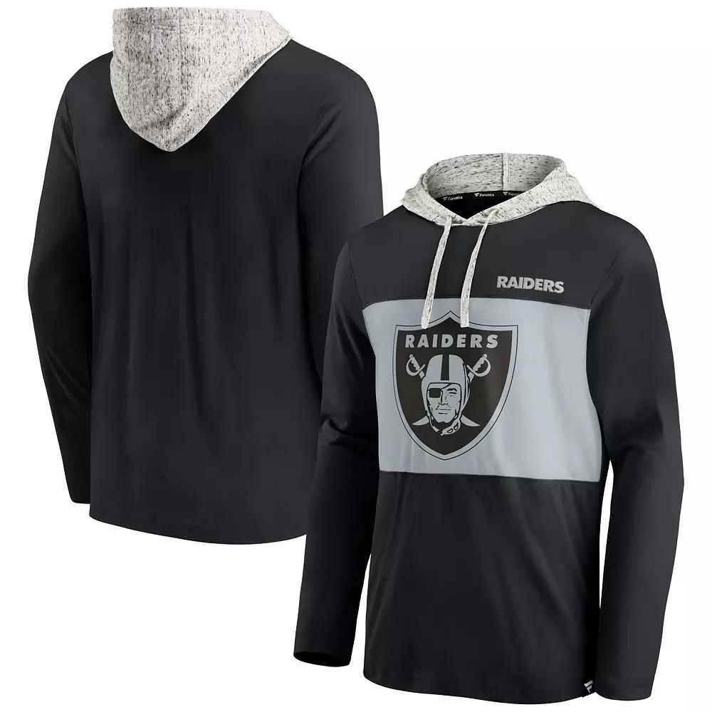 Men's Fanatics Branded Black Las Vegas Raiders Long Sleeve Hoodie T-Shirt, Size: Medium, Lvr Black Product Image