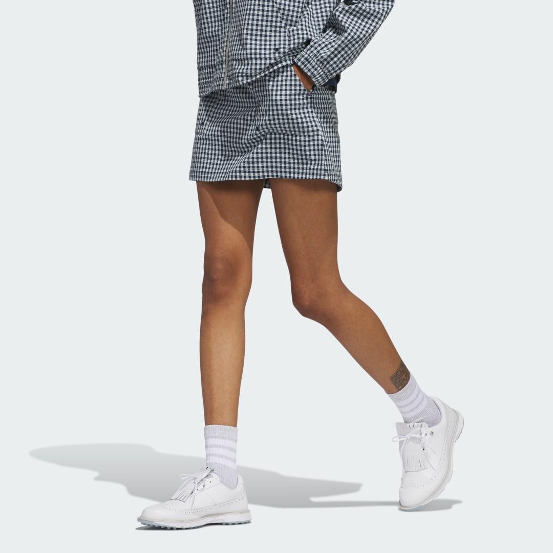 adidas Ultimate365 Gingham Skort Wonder Taupe S Womens Product Image