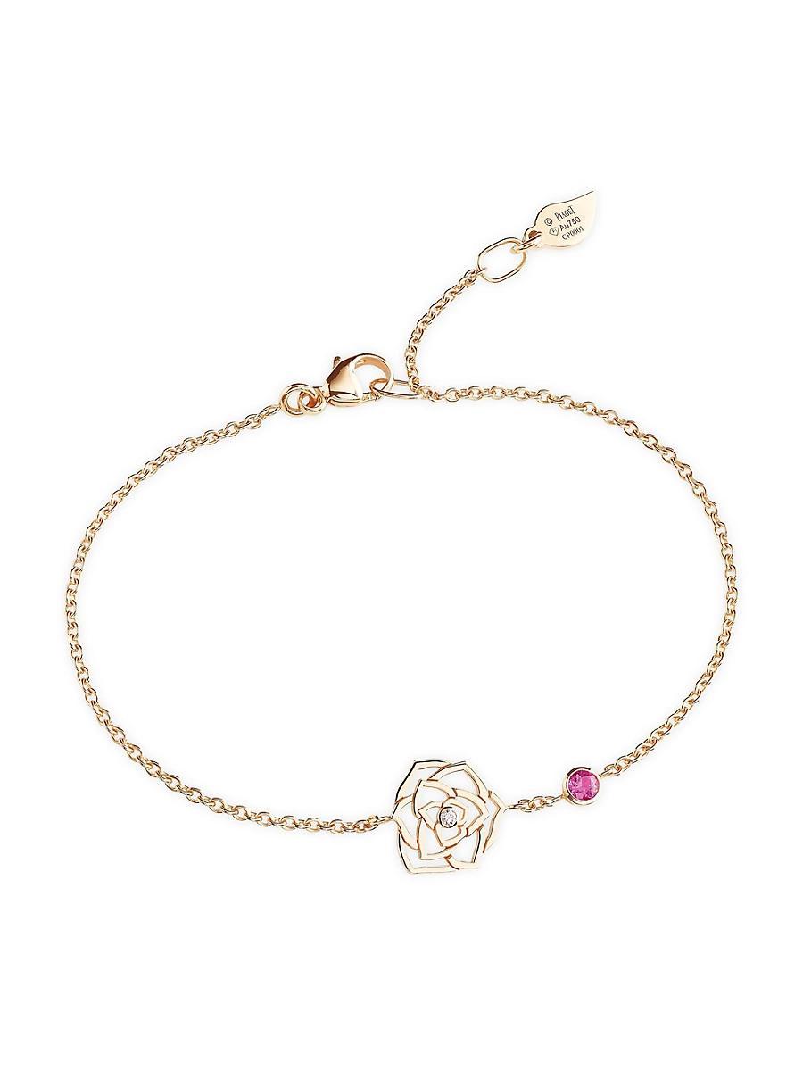 Womens Piaget Rose 18K Rose Gold, Diamond & Pink Sapphire Bracelet Product Image