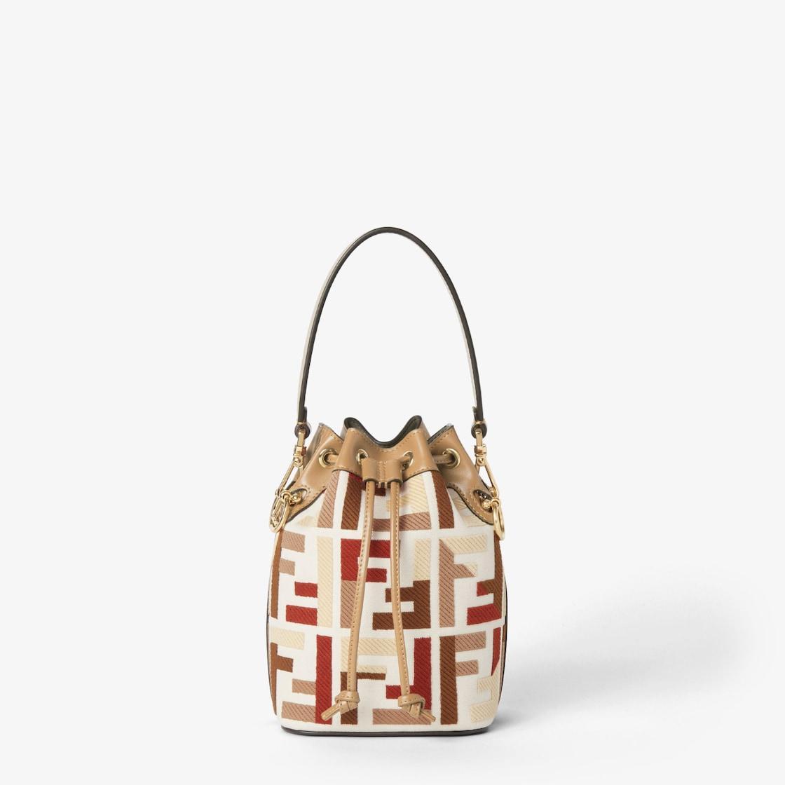 Mon TresorCanvas mini-bag with multicolor FF embroidery Product Image