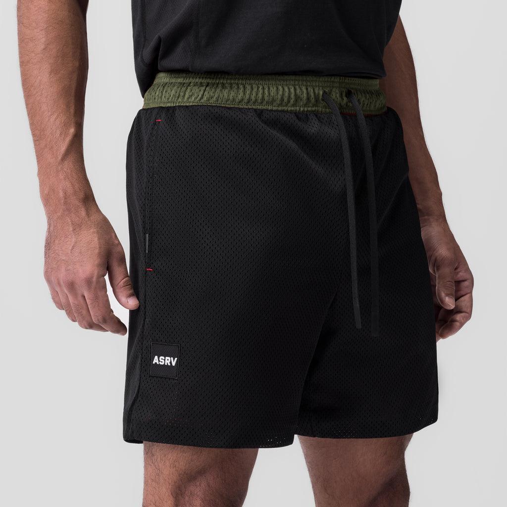 0795. SilverPlus™ Mesh Reversible Short  - Olive/Black Product Image