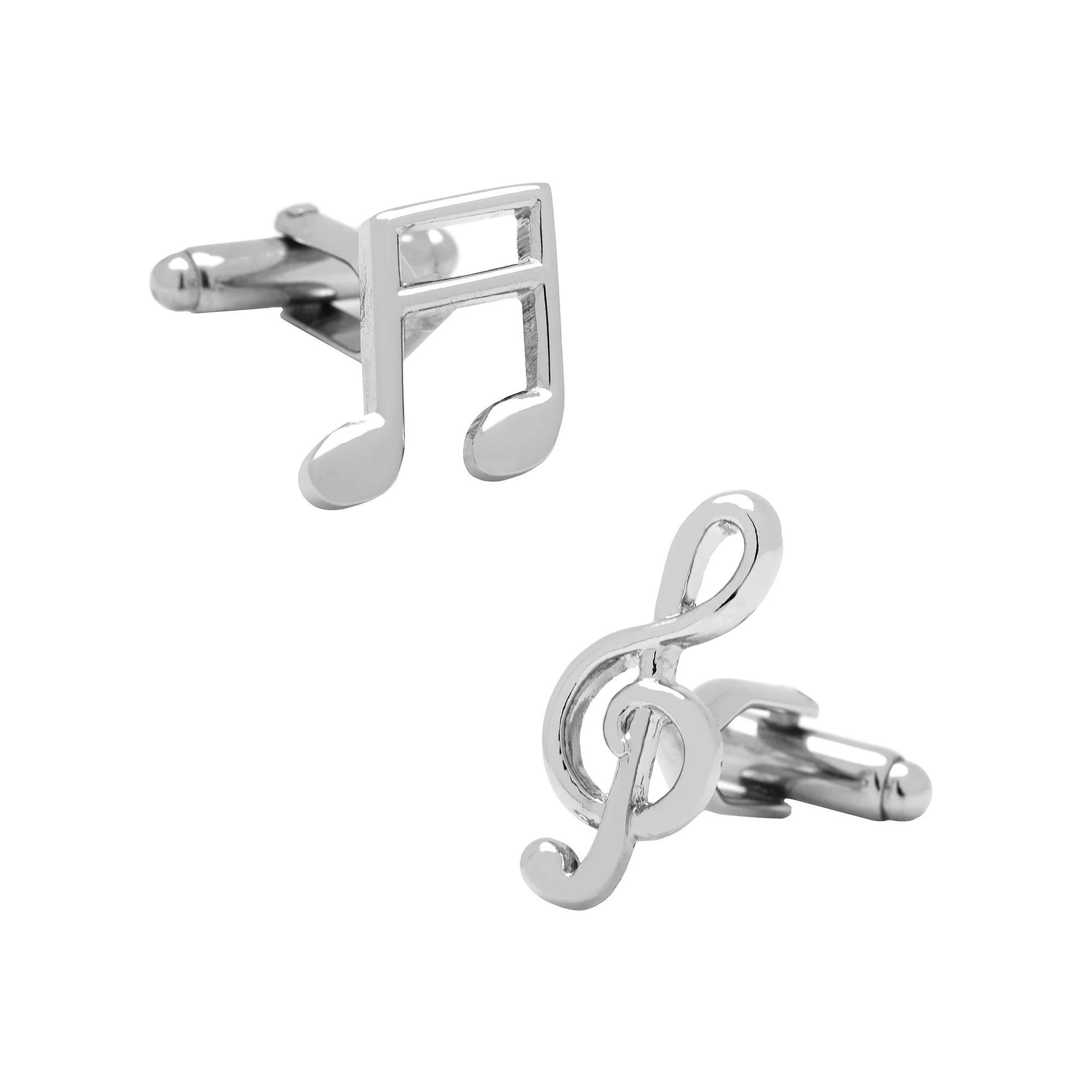 Men's Cuff Links, Inc. Music Notes Cuff Links, Silver Product Image