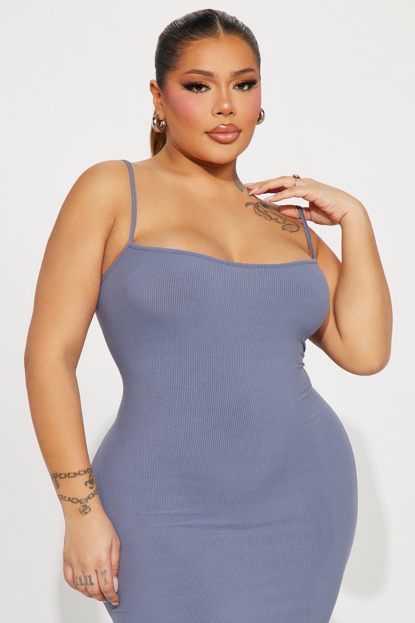 Madelyn Micro Ribbed Maxi Dress - Charcoal Product Image