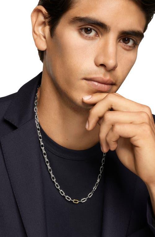 David Yurman Mens Dy Madison Chain Necklace in Sterling Silver with 18K Yellow Gold, 6mm Product Image
