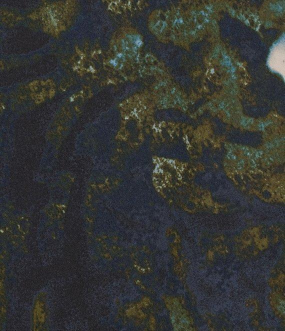 Westbound Dark Denim Animal Pigment Print 3/4 Tie Sleeve Top Product Image