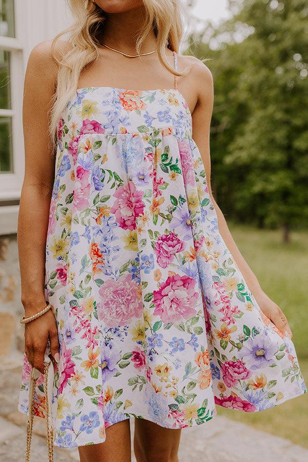 Bubbly Personality Floral Denim Mini Dress Product Image